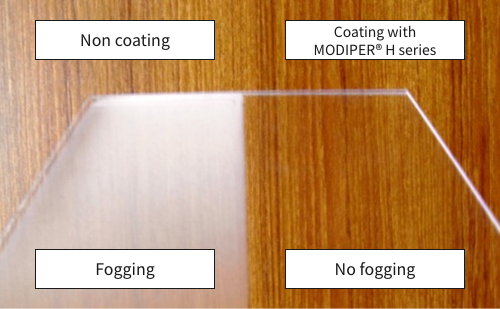 Appearance of the substrate after 5 min exposure to steam at 35°C