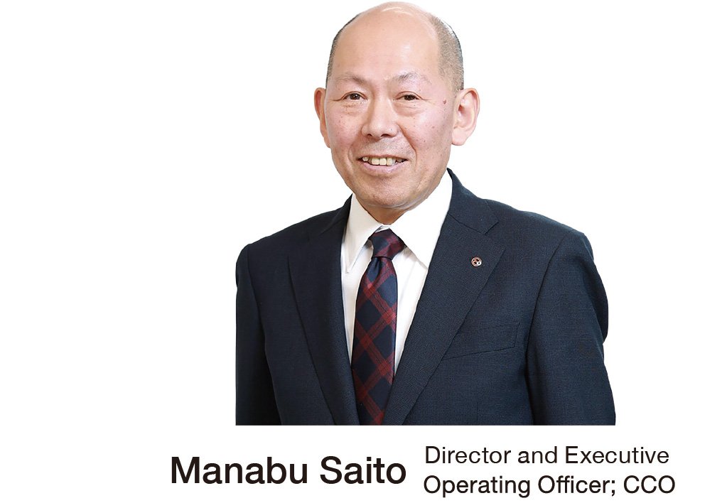  This is a photograph of Manabu Saito, Director and Senior Managing Executive Officer (CCO).
