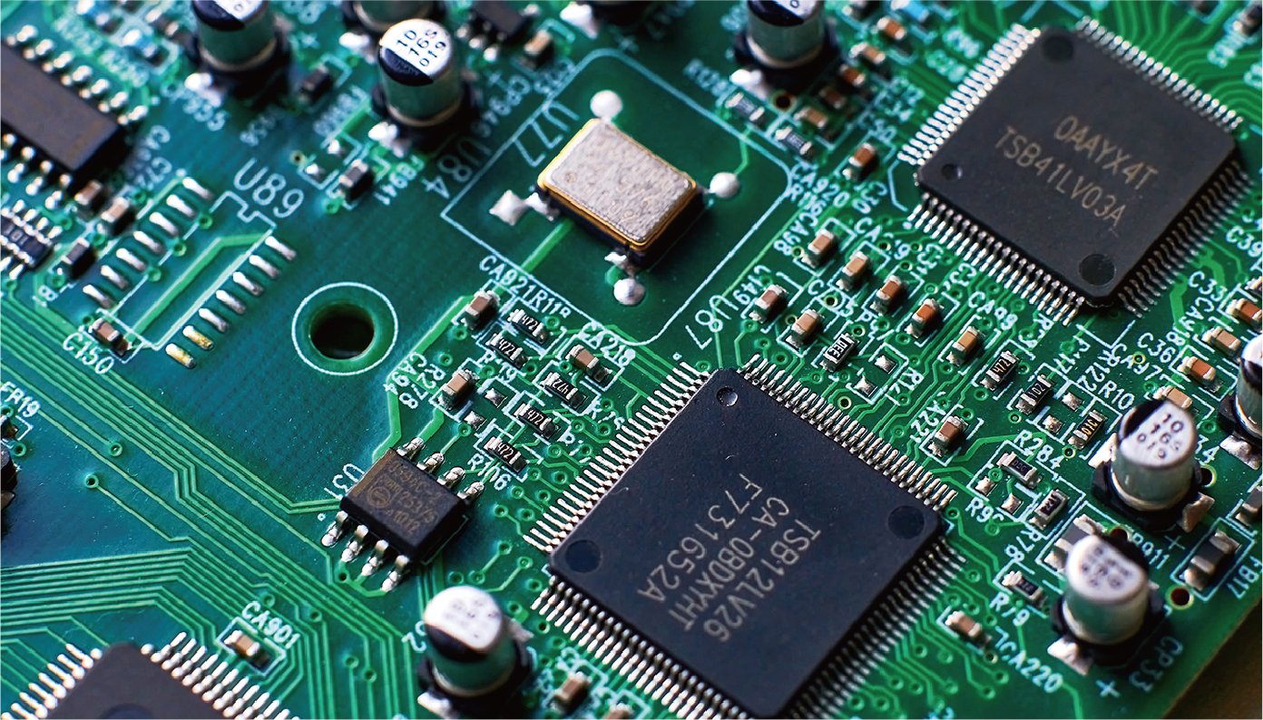This is a photo of part of an electronic circuit board.